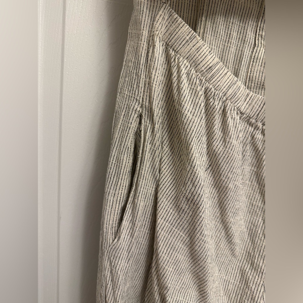 Illa Illa Women’s Linen Striped Button Up Jumpsuit Size L - Picture 7 of 7